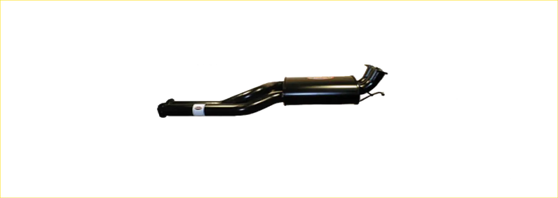 Black metallic exhaust pipe with sleek curved design and polished finish for redback performance exhaust system ford falcon