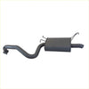 Black metal redback performance exhaust system with curved pipe and rectangular muffler for ford falcon 09 2002 back view