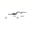 Black metal redback performance exhaust system with central muffler and curved pipes for ford falcon 09 2002 back view