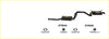 Black metal redback performance exhaust system with central resonator and curved pipes for ford falcon back side view