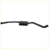 Black metal redback performance exhaust system with central muffler housing showing back side for holden calais 1988