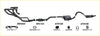 Black aftermarket Redback performance exhaust system with catalytic converter and red logo on muffler for Holden Calais