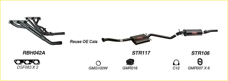 Black exhaust manifold and catalytic converter with metallic finish from redback performance exhaust system for holden calais