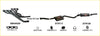 Black aftermarket Redback performance exhaust system for Holden Caprice with labeled parts rbh042m str117 str106