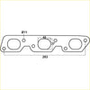 Engine intake manifold gasket with precise dimensional markings for redback performance exhaust system on holden caprice
