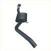 Black metal redback performance exhaust system with cylindrical muffler and curved pipes for holden caprice back side