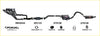 Black redback performance exhaust system for holden commodore with headers catalytic converters and mufflers visible from back side