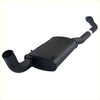 Black matte finished redback performance exhaust muffler with curved pipes and rectangular housing for holden commodore