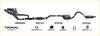 Black redback performance exhaust system showing header catalytic converter and muffler for holden commodore