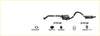 Black redback performance exhaust system for holden commodore with central catalytic converter and red logo badges