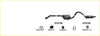 Black Redback performance exhaust system for Holden Commodore with central catalytic converter and red logo badges