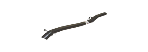 Black rubber exhaust pipe with white band from the back for redback performance exhaust system holden commodore