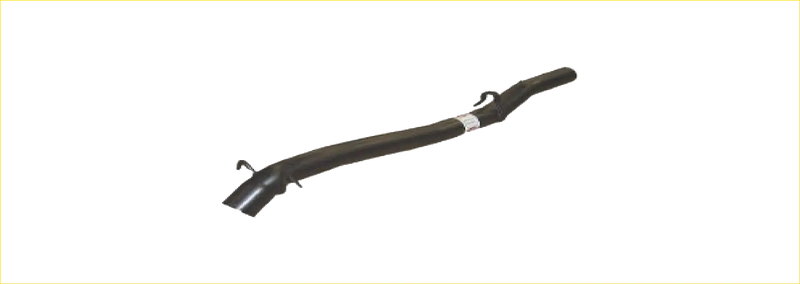 Black rubber exhaust pipe with white band from the back for redback performance exhaust system holden commodore