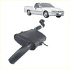 Black redback performance exhaust manifold with curved cylindrical design and metallic fittings for holden commodore back side