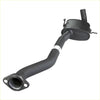 Black automotive exhaust pipe with catalytic converter and flanged ends curved design for holden commodore back side