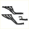 Black matte finished performance exhaust manifolds with angular design for redback performance exhaust system holden commodore