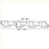 Technical drawing of a 410mm long engine intake manifold gasket with mounting hole dimensions for redback performance exhaust system