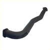 Black metal exhaust manifold with flanged ends and curved design for redback performance exhaust system Holden Commodore