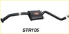 Black redback performance exhaust system for holden commodore 09 1991 with rectangular muffler and circular logo