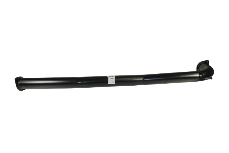Black metal shock absorber with matte finish and white label for redback performance exhaust system holden commodore