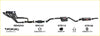 Black redback performance exhaust system components with red logo badges for holden statesman 03 1990 back side view