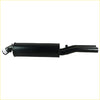 Black metal redback performance exhaust system for holden statesman vq - vr v6 with matte finish and dual outlet back view