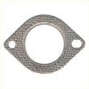 Silver metallic exhaust manifold gasket with diamond edge and raised dots for redback performance exhaust system