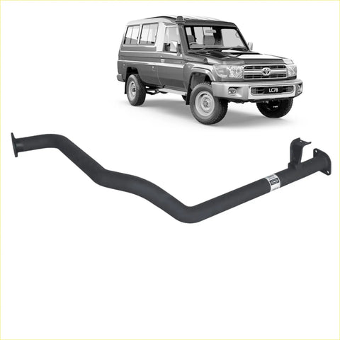 Black metal exhaust pipe back side for toyota lc78 land cruiser from redback performance exhaust system