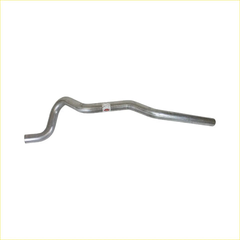 Silver metallic redback performance exhaust tailpipe with curved s shape and label for ford falcon 01 1966 back side
