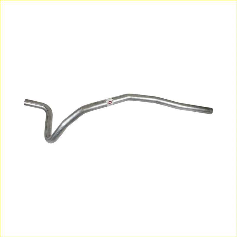 Silver metallic s-shaped motorcycle handlebar with small sticker for redback performance exhaust tailpipe ford falcon