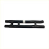 Black metal dual-bar handle with matte finish and reinforced brackets on redback performance h pipe exhaust for ford mustang