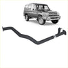 Black metal exhaust pipe backside for toyota landcruiser lc78 from redback performance headers and exhaust