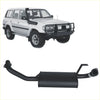 Black aftermarket exhaust system showing back side for toyota land cruiser 70 series redback performance headers