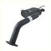 Black metal redback performance rear muffler with curved pipe for ford territory 05 2004 back side view