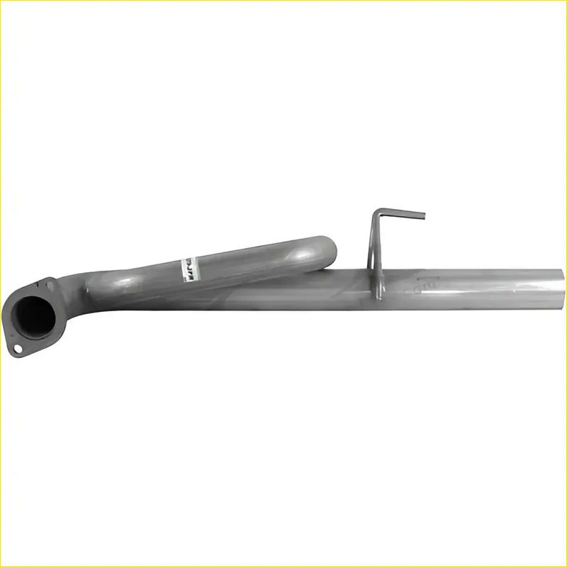 Gray metallic exhaust manifold with curved inlet and bracket for redback sports system zetti holden commodore 07-13