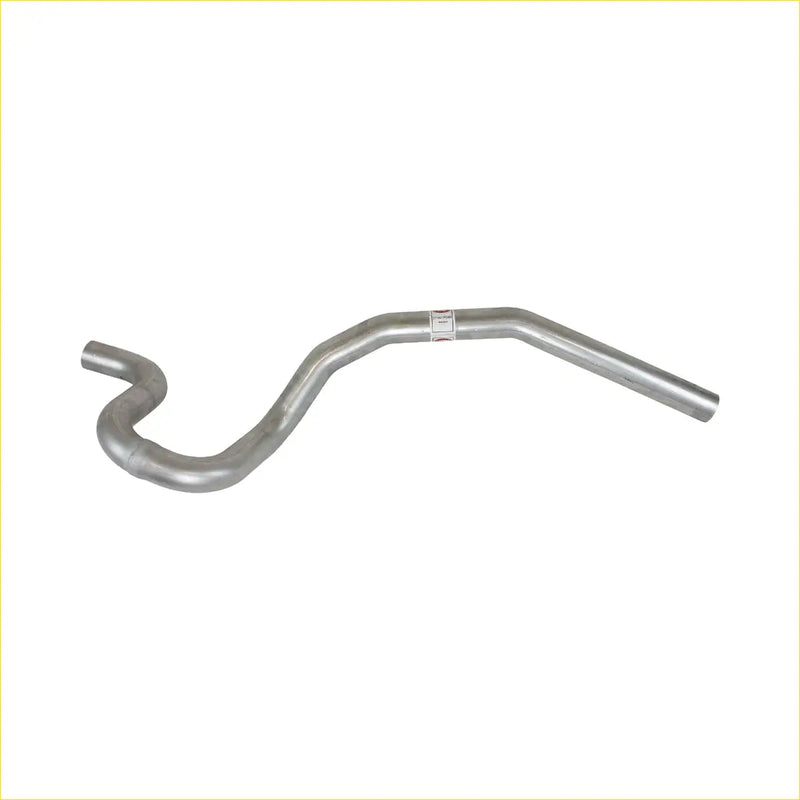 Silver metallic s-shaped redback sports tailpipe for holden torana 1974 to 1978 showing back side view
