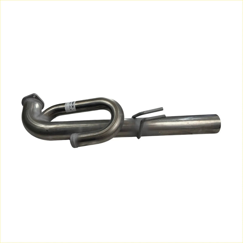 Shiny metallic redback stainless 3 inch j pipe muffler delete with u-shaped curve and flange for left holden commodore