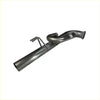Silver metallic redback stainless 3 inch j pipe muffler delete left with curved design and mounting brackets for holden commodore