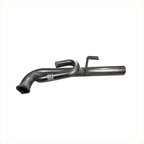 Shiny metallic redback stainless 3 inch j pipe muffler delete right with curved pipe and mounting bracket for holden commodore
