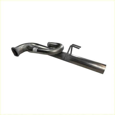 Shiny metallic redback stainless 3 inch j pipe muffler delete with curved pipe and brackets for holden commodore right side