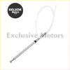 Silver telescopic metal antenna mast with white plastic loop for replacement amfm power antenna on toyota land cruiser