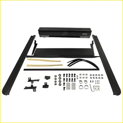 Black metal shelf support kit with adjustable brackets and hardware for retractable tonneau cover on ford ranger t6 px mk123