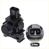 Black plastic reverse backup parking sensor with rectangular connector and two pins for toyota 4wd ute offroad use