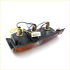 Back side of rhs rear tail light for toyota hilux 1984-1988 black plastic with amber red lenses brass sockets and white connector