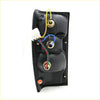 Back side of rhs rear tail light assembly for toyota hilux 1984-1988 with black plastic, metal connectors, and colored wiring