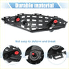 Backside of black plastic right bumper bracket retainer with red screw caps and grid pattern for toyota highlander 2014-2019