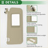 Beige plastic right car sun visor for toyota rav4 2006-2013 with rectangular mirror window and adjustable clip