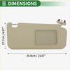 Beige plastic right car sun visor for toyota rav4 2006-2013 with rectangular cutout and adjustable mounting clips