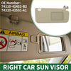 Beige plastic right car sun visor for toyota rav4 2006-2013 with integrated mirror and rectangular storage compartment