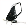 Right electric door mirror for toyota hilux 4wd 1997-2005 with chrome finish black housing and integrated wiring being measured